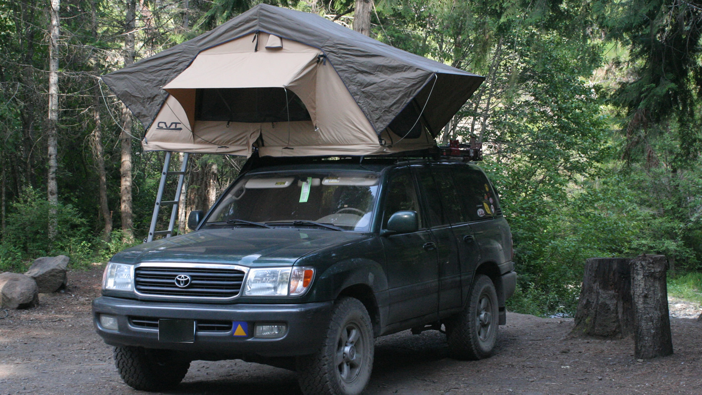 Roof top tented car